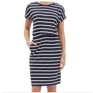 Banana Republic Women Striped blue/white Casual Dress - Size SP